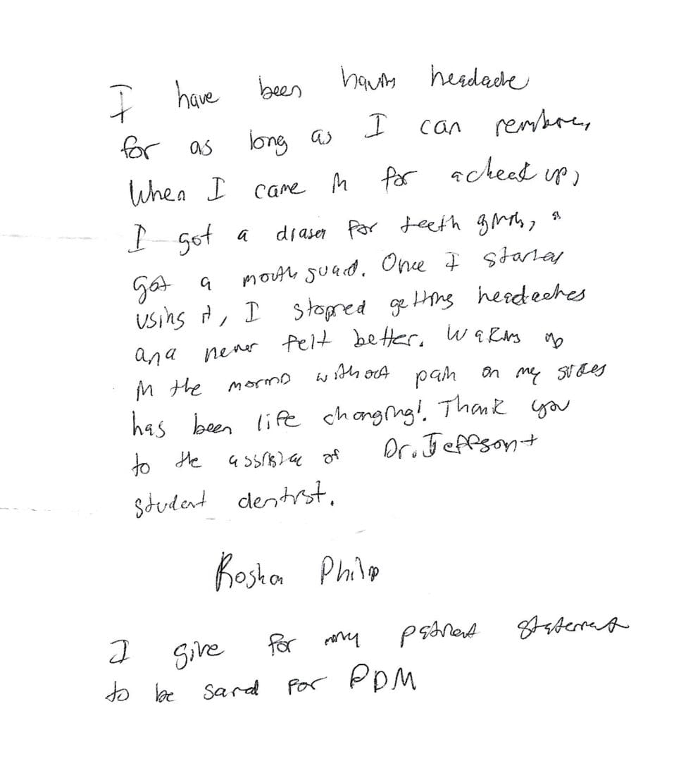 Handwritten note expressing gratitude and appreciation for a teacher.